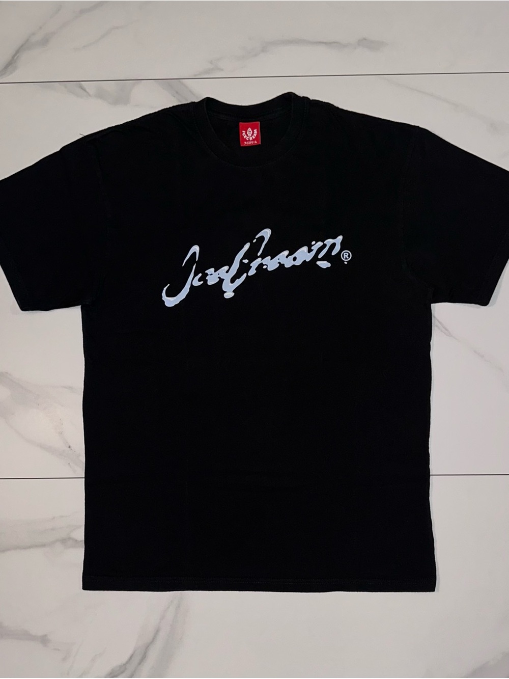 ICECREAM Telegraph Script Logo Graphic T-Shirt Black